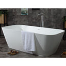 ALFI brand AB9952 67" White Rectangular Solid Surface Smooth Resin Soaking Bathtub