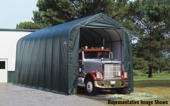 Shelter Logic ShelterCoat 16 x 40 ft. Garage Peak Green STD