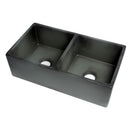ALFI brand ABCO3318DB Concrete Color 33 inch Reversible Double Fireclay Farmhouse Kitchen Sink