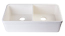 ALFI brand AB512-B Biscuit 32" Double Bowl Lip Apron Fireclay Farmhouse Kitchen Sink with 1 3/4" Lip