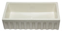 ALFI brand AB3618HS-B  36 inch Biscuit Reversible Smooth / Fluted Single Bowl Fireclay Farm Sink
