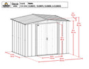 Shelter Logic Arrow Classic Steel Storage Shed, 8x6, Charcoal