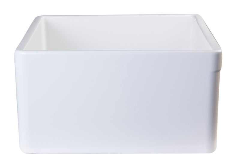 ALFI brand AB505-W White 26" Contemporary Smooth Apron Fireclay Farmhouse Kitchen Sink
