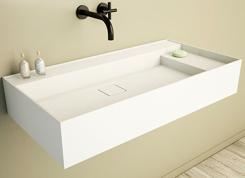 Ideavit SOLIDBLISS-90  Wide Wall Hung Washbasin, Bathroom Sink with Shelf