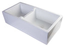 ALFI brand AB3618DB-W  36" White Smooth Apron Thick Wall Fireclay Double Bowl Farm Sink