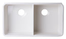 ALFI brand AB512UM-B 32 inch Biscuit Double Bowl Fireclay Undermount Kitchen Sink