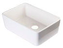 ALFI brand AB503UM-B 24 inch Biscuit Single Bowl Fireclay Undermount Kitchen Sink