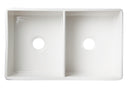ALFI brand AB538-W White 32" Smooth Apron Double Bowl Fireclay Farmhouse Kitchen Sink