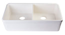 ALFI brand AB512UM-B 32 inch Biscuit Double Bowl Fireclay Undermount Kitchen Sink