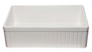 ALFI brand AB532-W 33" White Single Bowl Fluted Apron Fireclay Farm Sink