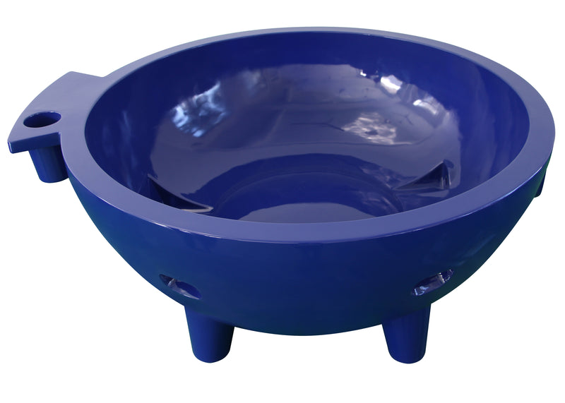 ALFI brand Dark Blue FireHotTub The Round Fire Burning Portable Outdoor Hot Bath Tub