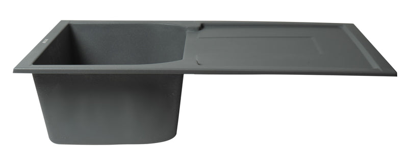 ALFI brand AB1620DI-T Titanium 34" Single Bowl Granite Composite Kitchen Sink with Drainboard