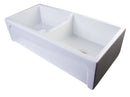 ALFI brand AB3918ARCH-W  39" White Arched Apron Thick Wall Fireclay Double Bowl Farm Sink