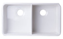 ALFI brand AB512-W White 32" Double Bowl Lip Apron Fireclay Farmhouse Kitchen Sink with 1 3/4" Lip