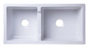 ALFI brand AB3618DB-W  36" White Smooth Apron Thick Wall Fireclay Double Bowl Farm Sink