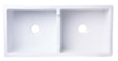 ALFI brand AB3918ARCH-W  39" White Arched Apron Thick Wall Fireclay Double Bowl Farm Sink