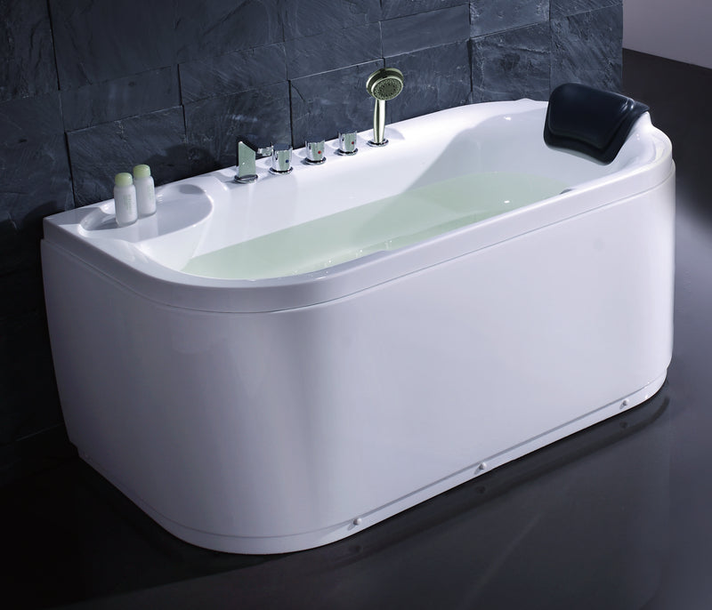 EAGO LK1103-L White Acrylic 5' Soaking Tub with Fixtures