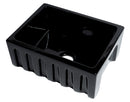 ALFI brand AB2418HS-BG 24" Black Gloss Reversible Smooth / Fluted Single Bowl Fireclay Farm Sink