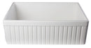 ALFI brand AB509-W White 30" Fluted Apron Single Bowl Fireclay Farmhouse Kitchen Sink