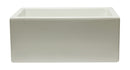 ALFI brand AB2418HS-B 24 inch Biscuit Reversible Smooth / Fluted Single Bowl Fireclay Farm Sink