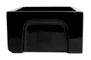 ALFI brand AB2418HS-BG 24" Black Gloss Reversible Smooth / Fluted Single Bowl Fireclay Farm Sink