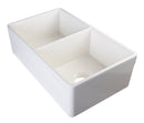 ALFI brand AB538-B Biscuit 32" Smooth Apron Double Bowl Fireclay Farmhouse Kitchen Sink