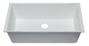 ALFI brand AB3322UM-W White 33" Single Bowl Undermount Granite Composite Kitchen Sink