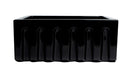 ALFI brand AB2418HS-BG 24" Black Gloss Reversible Smooth / Fluted Single Bowl Fireclay Farm Sink