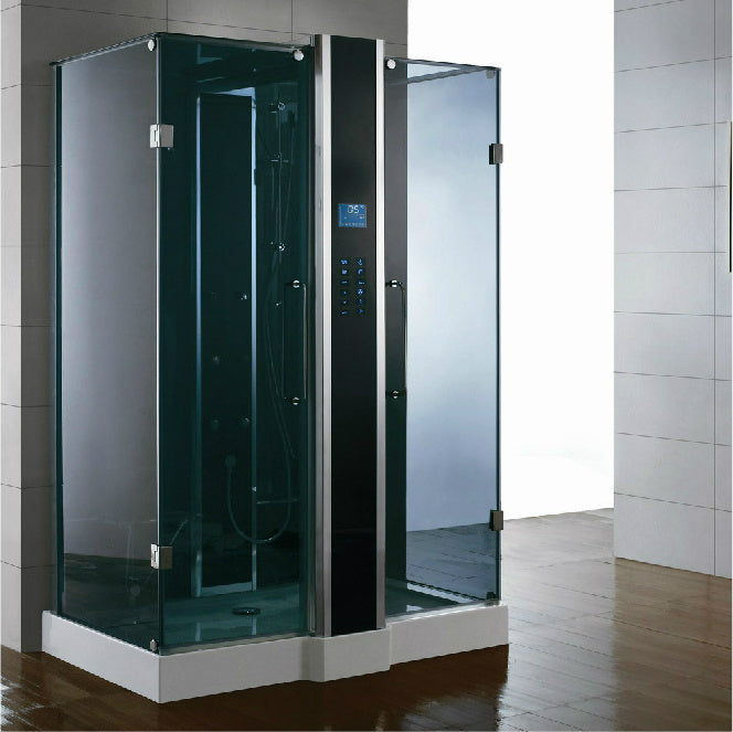 Athena WS-123, 2Person Free Standing Blue Glass Steam Shower