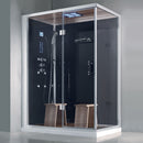 Athena WS-141L/R, 2 Person, Walk In Steam Shower-Black