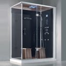 Athena WS-141L/R, 2 Person, Walk In Steam Shower-Black