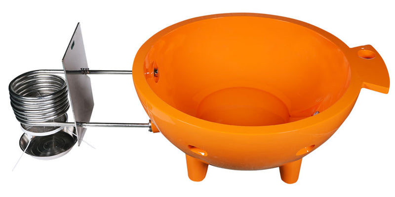 ALFI brand Orange FireHotTub The Round Fire Burning Portable Outdoor Hot Bath Tub