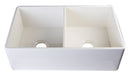ALFI brand AB538-B Biscuit 32" Smooth Apron Double Bowl Fireclay Farmhouse Kitchen Sink